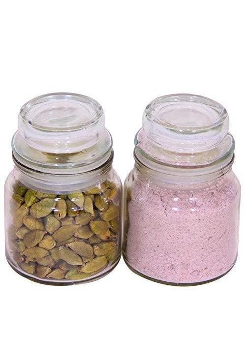 LUCID...We Build Relations - LUCID...We Build Relations .. Glass Jar & Container With Rust Proof Airtight Lid Jar For Storage Of Spices & Dryfruit Small Jars For Kitchen (50Ml, Pack Of 6), Black - Image 1