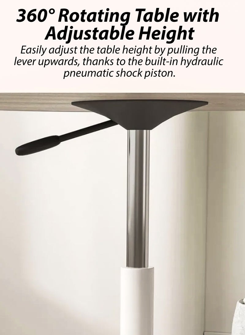 دي بلو طاولة كمبيوتر محمول قابلة للرفع مكتب قابل للتدوير بارتفاع قابل للتعديل مستطيلة جانب السرير والأريكة للمكتب والمنزل والمستشفيات وغرف النوم والمعيشة والدراسة محطة عمل دوارة منضدة هيدروليكية متحركة - Image 2