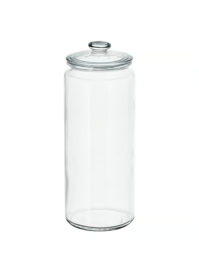 VARDAGEN Jar with Lid, Clear Glass, 1.8 L - Image 1