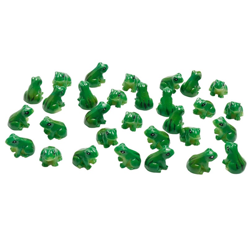 Exasinine 30 Pcs Resin Mini Frogs Green Frog Miniature Figurines Animals Model Fairy Garden Miniature Moss Landscape DIY Terrarium Crafts Ornament Accessories for Home DcorA