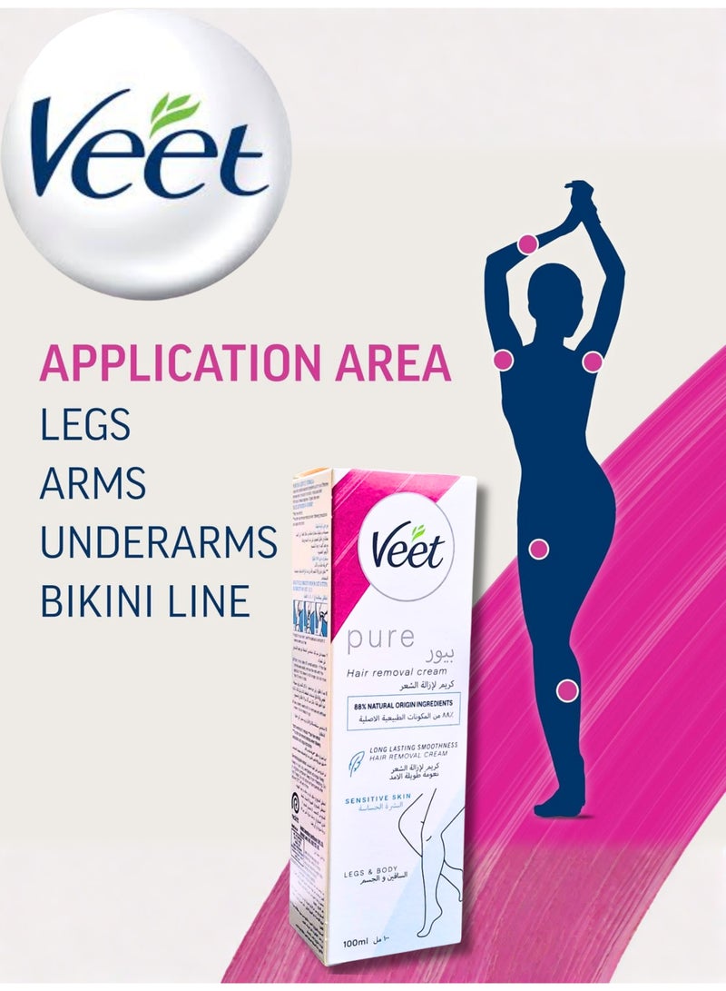 كريم لإزالة الشعر من الساقين والجسم - للبشرة الحساسة، 100 مل - Image 3