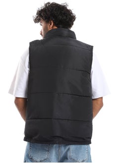 Andora Press Buttons Closure Sleeveless Vest _ Black  - Image 2