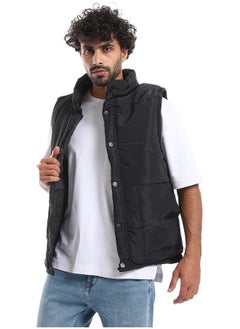 Andora Press Buttons Closure Sleeveless Vest _ Black  - Image 4