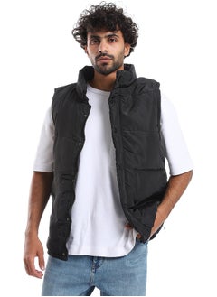 Andora Press Buttons Closure Sleeveless Vest _ Black  - Image 5