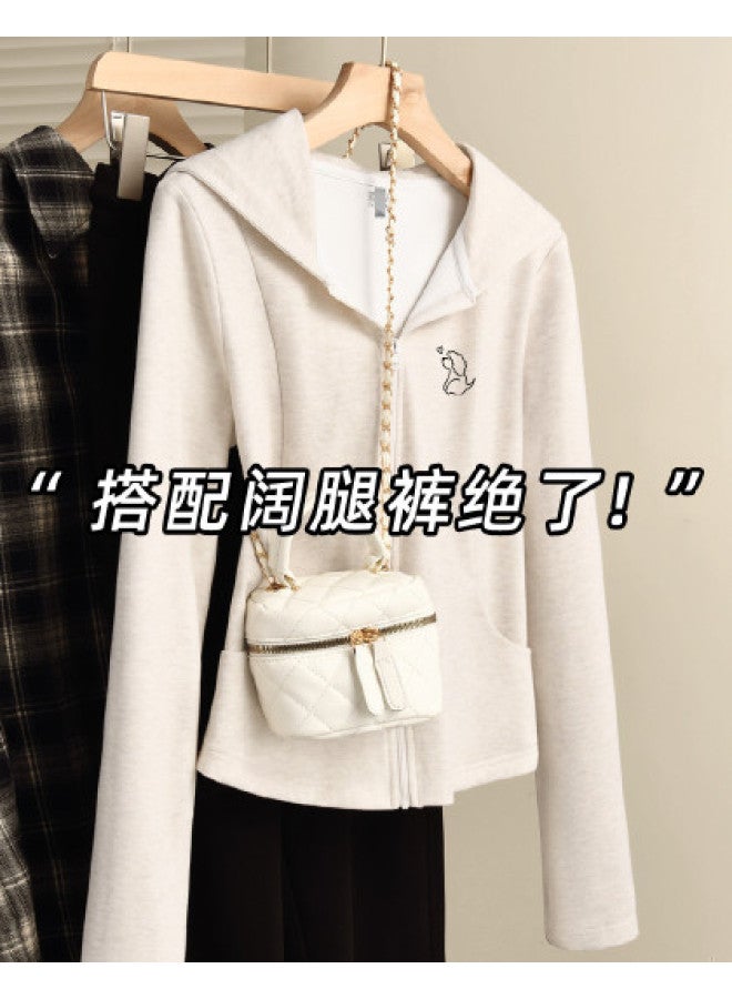 Flying in the snow Hooded Jacket Women 2025 New Autumn Winter Comfort Versatile Glutinous Rice Cardigan Top - Image 1