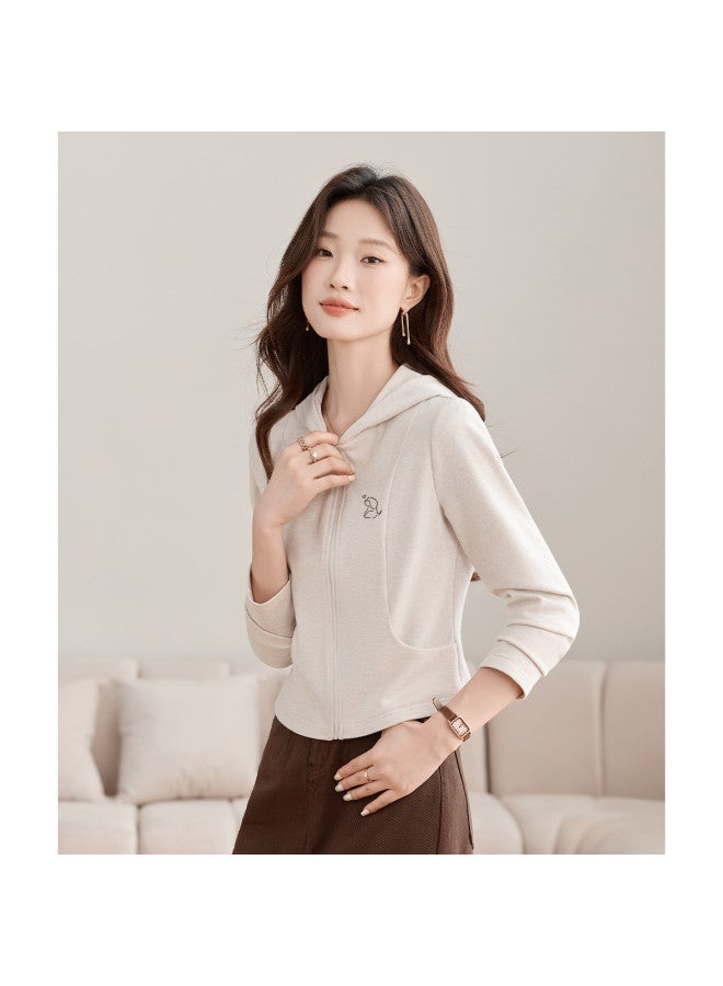 Flying in the snow Hooded Jacket Women 2025 New Autumn Winter Comfort Versatile Glutinous Rice Cardigan Top - Image 5