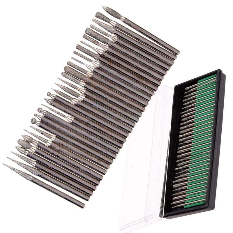 DIY Crafts DIY Crafts 30 Pcs Diamond Rotary Burr Drill Bit Set Engraving Tools 3mm Shanks Pattern No 1 Diamond Burr  - Image 4