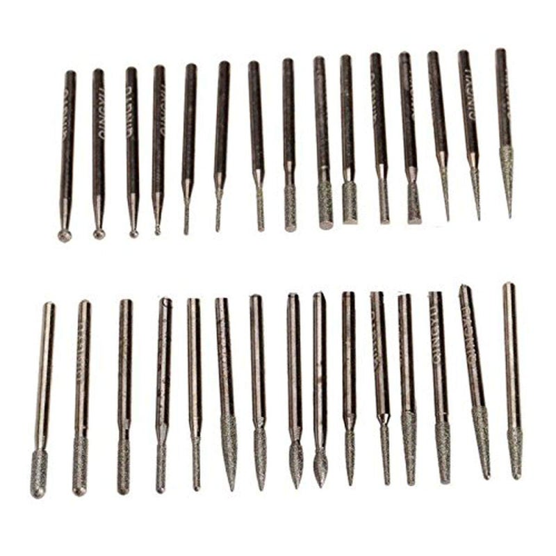 DIY Crafts DIY Crafts 30 Pcs Diamond Rotary Burr Drill Bit Set Engraving Tools 3mm Shanks Pattern No 1 Diamond Burr  - Image 5