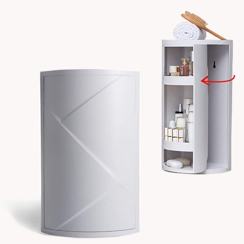 VBM رف مثلث دوار 360 درجة للحمام رف مطبخ رف زاوية رف تخزين الحمام خزانة تخزين متعددة الطبقات - Image 4