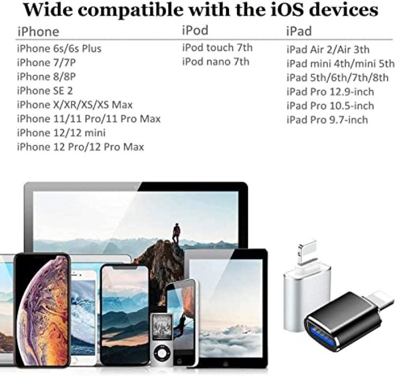كابل ليتنغ OTG USB 3.0 لنقل بيانات عالي السرعة - كابل ليتنغ إلى USB بقشرة ألومنيوم متينة لأجهزة أيفون وآيباد والأجهزة المحمولة المستقلة - Image 5