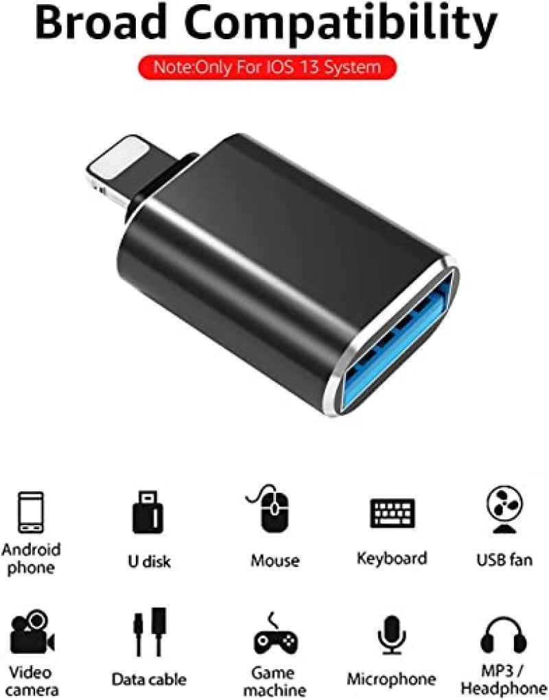 كابل ليتنغ OTG USB 3.0 لنقل بيانات عالي السرعة - كابل ليتنغ إلى USB بقشرة ألومنيوم متينة لأجهزة أيفون وآيباد والأجهزة المحمولة المستقلة - Image 4