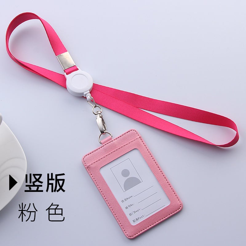 Job Card Lanyard Work Protective Cover Work Card Access Card Employee'S Certificate Card Cover Chest Card Factory Card School Card With Lanyard - Image 1