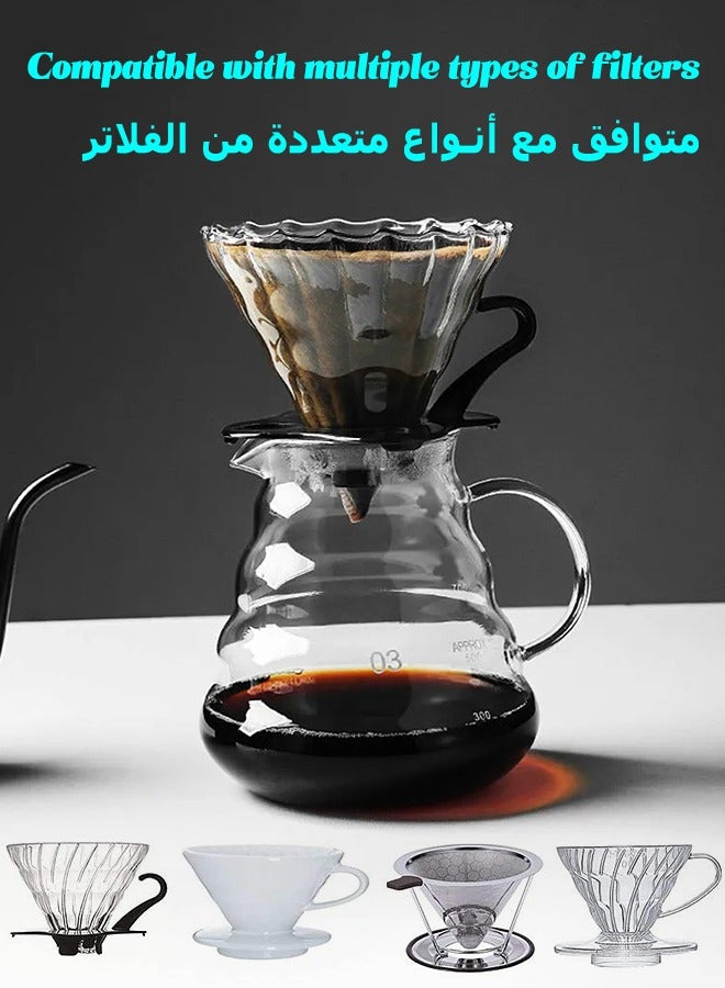 MITOYO Glass Coffee Pot - Teapot With Lid - Sharing Pot - Coffee Server - Kettle - Compatible With V60 Filter - 800ml  - Image 2