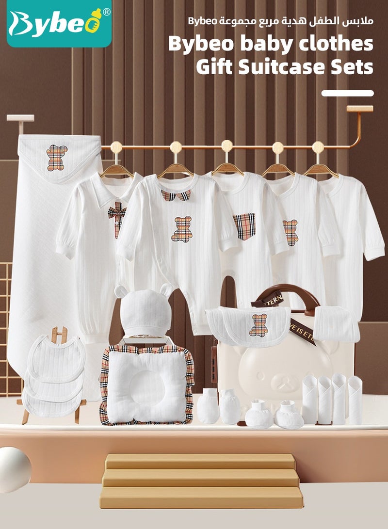 Bybeo 23PCS Newborn Baby Gifts Set, Newborn Layette Gift Set, Baby Clothes Accessories Set for Boys and Girls, Premium Cotton, Perfect Gift Box with Beautifully Suitcase for Spring Summer Autumn Winter - Image 2