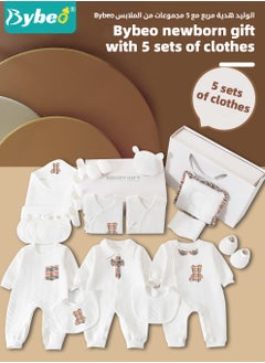 Bybeo 23PCS Newborn Baby Gifts Set, Newborn Layette Gift Set, Baby Clothes Accessories Set for Boys and Girls, Premium Cotton, Perfect Gift Box with Beautifully Suitcase for Spring Summer Autumn Winter  - Image 3