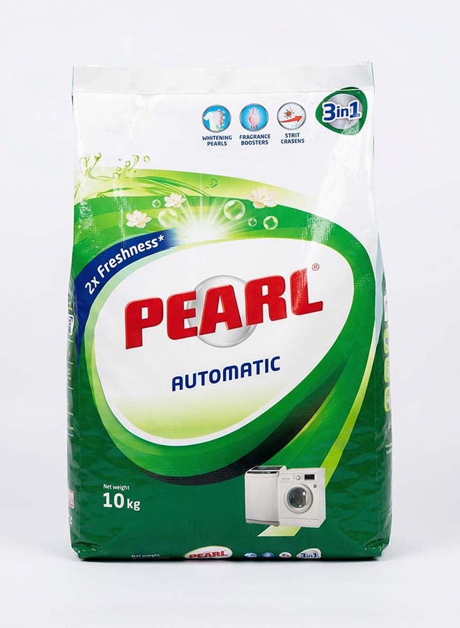 Pearl Laundry Detergent Powder Low Foam Original 10kg Promo Pack Bag Whitening Pearls Deep Clean Stain Removal for Automatic Front & Top Load Machines 10 Kg - Image 1