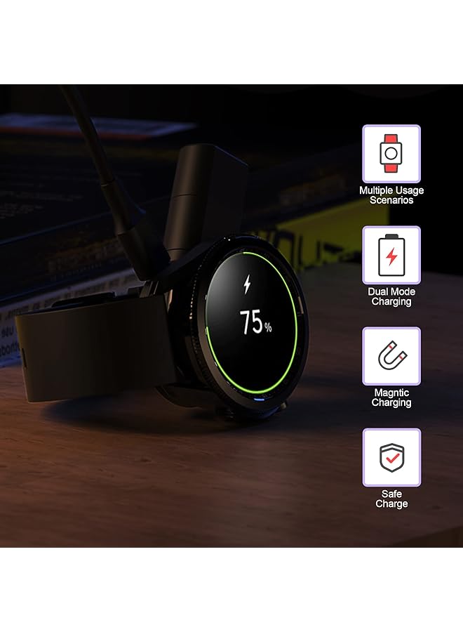 erorex For Galaxy Watch 5 4 3 Active 2 Charger Usb Travel Cordless Wireless Car Charger Keychain For Galaxy Watch5 Pro Watch4 Classic Watch3 Active And Active2 Accessories  - Image 5