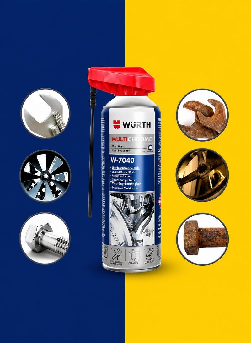 ونشر بخاخ "Wunscher W-7040" متعدد الأغراض (400 مل): مزلق ومضاد للصدأ، يزيل الصدأ، زيت متغلغل، يحمي من التآكل، يطرد الرطوبة، يوقف صرير الأجزاء المعدنية، وينظفها؛ بخاخ صيانة سريع المفعول مناسب للسيارات والدراجات والمنازل والمرائب والمعدات الصناعية. - Image 4