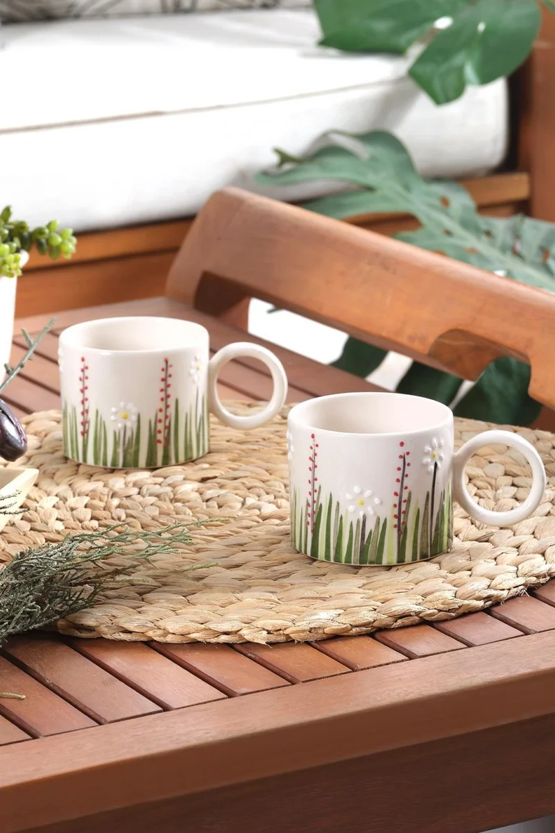 Znp Home Ivy | Handmade Ceramic Mug Cup Cup Mug Ceramic Double Turkish Coffee Cup