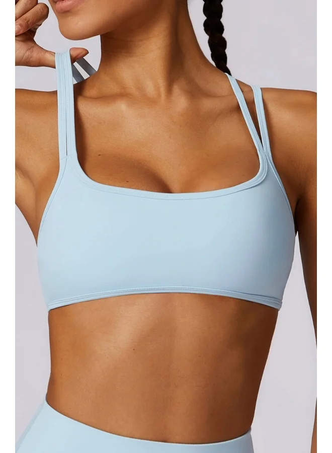 KAWN.YOGA Womens Cross Striped Back Sports Bra - Padded Low Impact Workout Yoga Bra with Removable Built in Bra
