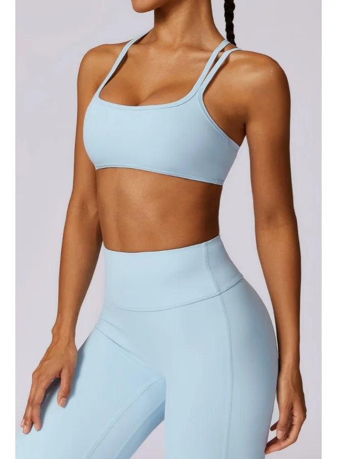 KAWN.YOGA Womens Cross Striped Back Sports Bra - Padded Low Impact Workout Yoga Bra with Removable Built in Bra