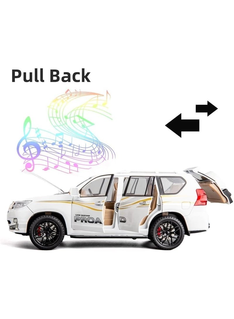 Prado Off-Road Vehicle SUV Simulation Alloy Steering Sound and Light Door Opening Function Toy Car Model - Image 3