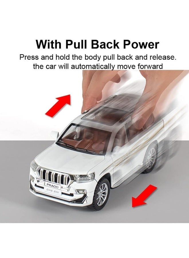 Prado Off-Road Vehicle SUV Simulation Alloy Steering Sound and Light Door Opening Function Toy Car Model - Image 4