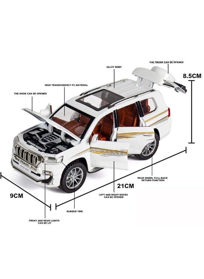 Prado Off-Road Vehicle SUV Simulation Alloy Steering Sound and Light Door Opening Function Toy Car Model - Image 5