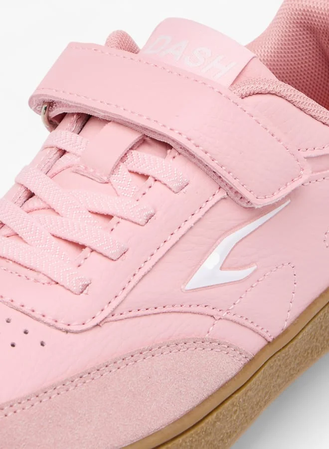 Dash Girls Panelled Sneakers with Hook and Loop Closure