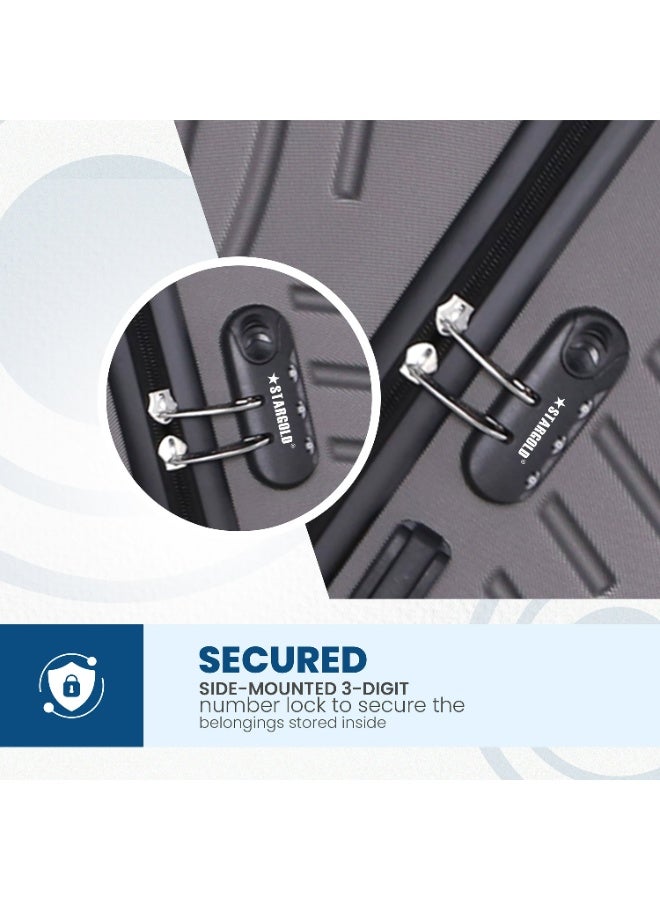 Stargold 3 Piece ABS Hard Shell Luggage Set Lightweight Suitcase with 360 Degree Spinner Wheels Number Lock and Aluminum Alloy Handle - Image 5