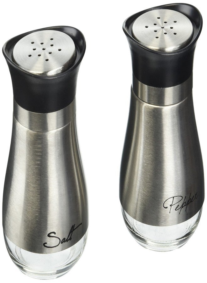 سيركل وير موزع ملح وفلفل زجاجي أنيق من سيركلوير 68255 كافيه كونتمبو، مثالي لتوابل وأعشاب جبال الهيمالايا، 4.4 أونصة، فضي - Image 1