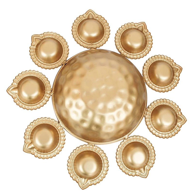 Naivete Golden Decorative Metal Diya Urli Bowl (12 inches) - Image 2