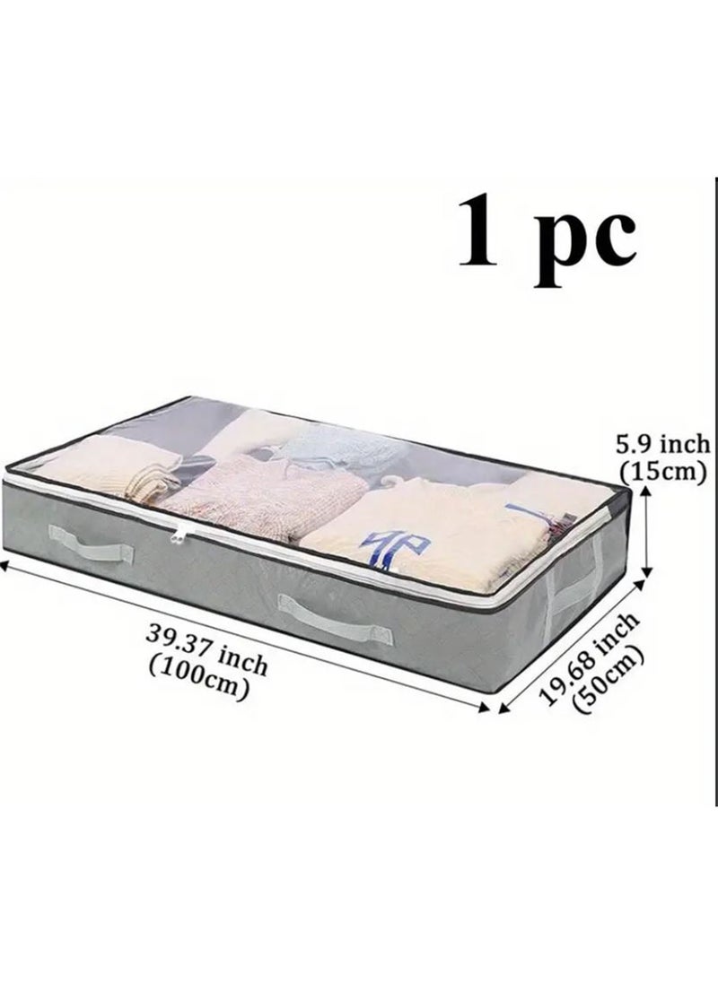 DANIM Under Bed Storage Organizer with Reinforced Handles Dustproof Foldable Cotton Box for Comforters Blankets Bedding Pillows Toys Perfect for Home Organization  - Image 4