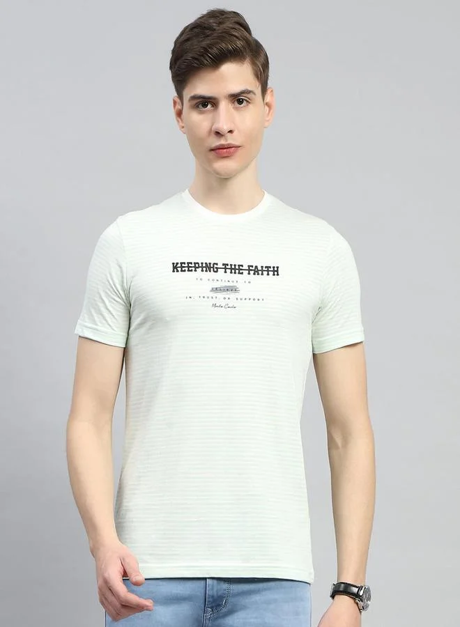 مونتي كارلو Men Printed Regular Fit Round Neck T Shirt by Styli