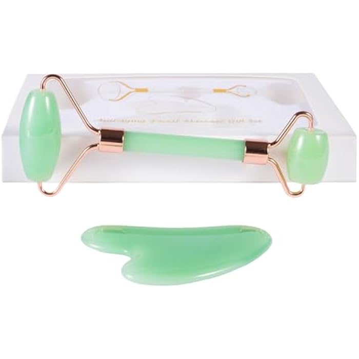 YAMHOHO 2pcs Scraping Facial Tool Valentine's Day Gift, Includes Roller and Scraping Set Massage Tool Jawline Sculptor Facial Contour Sculpting Tool for Your Skin Care Routine (Light Green Set) - Image 3