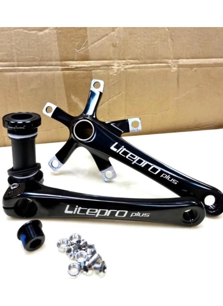 Litepro Plus Crank Arm And Bb With 5 Bolts And Crank Bolt Hollowtech Black  - Image 2