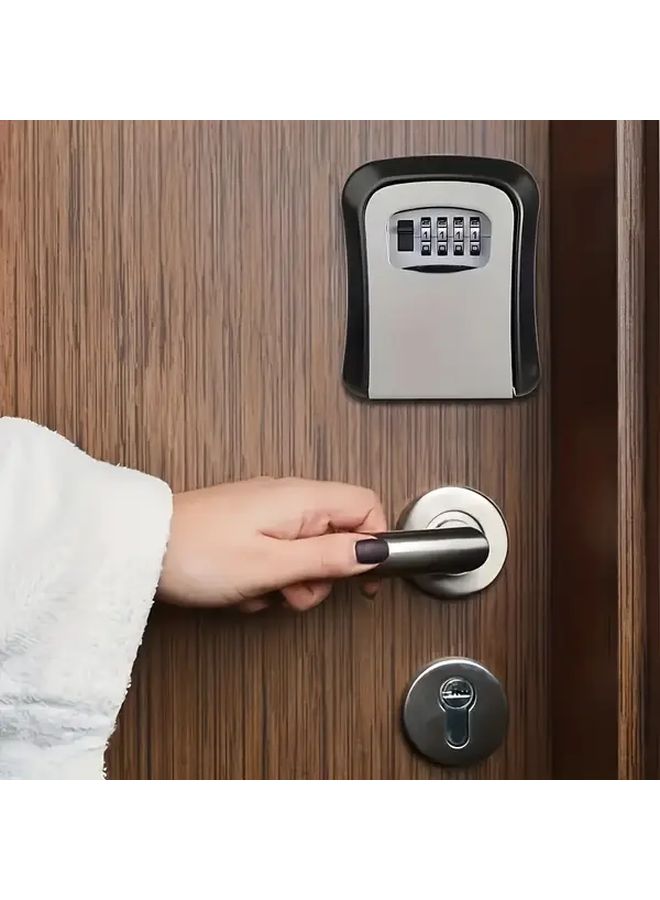 Heavy Duty Keyless Entry Lock Box 1pc Resettable 4 Digit Combination Door Safe - Image 5