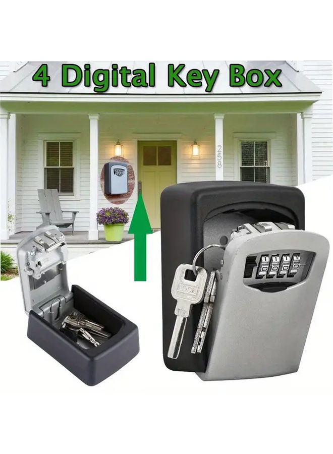 Heavy Duty Keyless Entry Lock Box 1pc Resettable 4 Digit Combination Door Safe - Image 4
