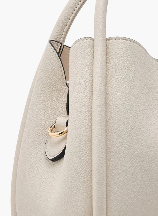 بابريكا Solid Tote Bag with Adjustable Strap and Scarf Accent