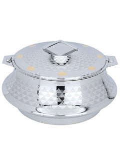Alsaif Gallery Indian Food Container Ashwaq Silver Gold Steel 7500 ml  - Image 1