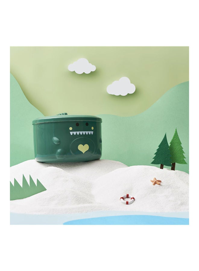 Aknur وعاء نودلز فوري كبير السعة بتصميم ديناصور مع غطاء أخضر - Image 1