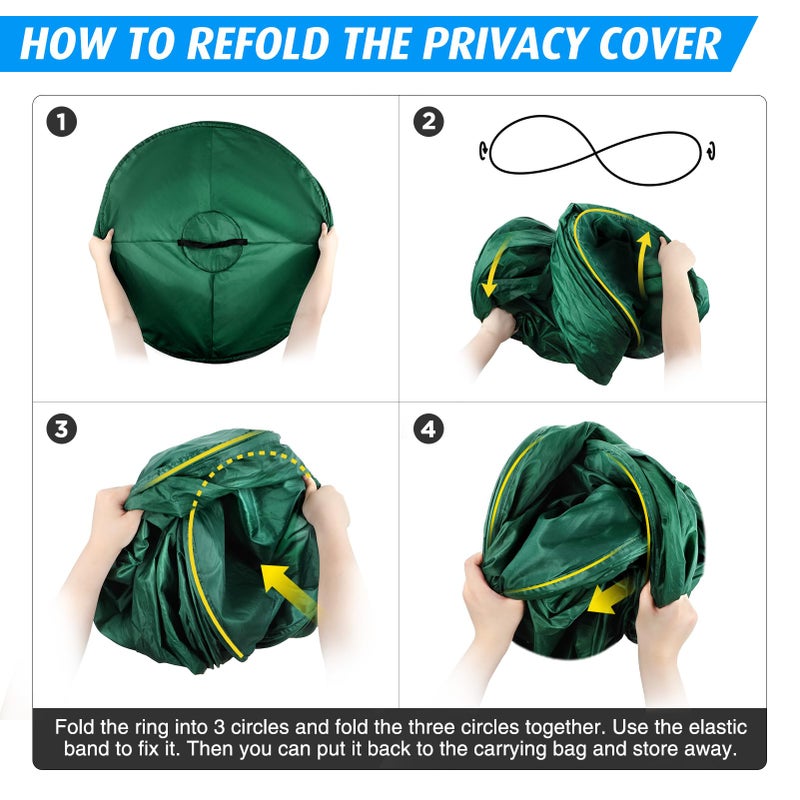 PANKAY Pop Up Privacy Tent, Portable Outdoor Camping Bathroom Toilet Tent, Collapsible Shelter for Camping & Emergency â€“ Lightweight & Sturdy, Easy Set Up, Foldable - with Carry Bag - Image 5