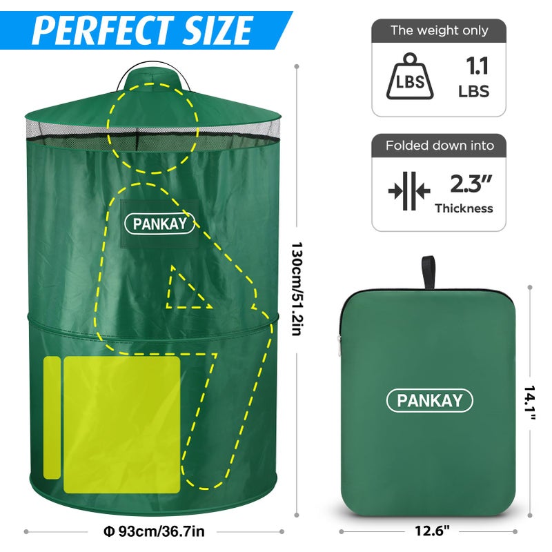 PANKAY Pop Up Privacy Tent, Portable Outdoor Camping Bathroom Toilet Tent, Collapsible Shelter for Camping & Emergency â€“ Lightweight & Sturdy, Easy Set Up, Foldable - with Carry Bag - Image 2