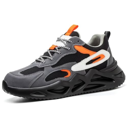 Ruivina Steel Toe Shoes for Men Women Composite Toe Shoe Wide fit Indestructible Work Sneakers Safety Shoes Lightweight Slip on Resistant Breathable Puncture Proof Blue 39 - Image 1