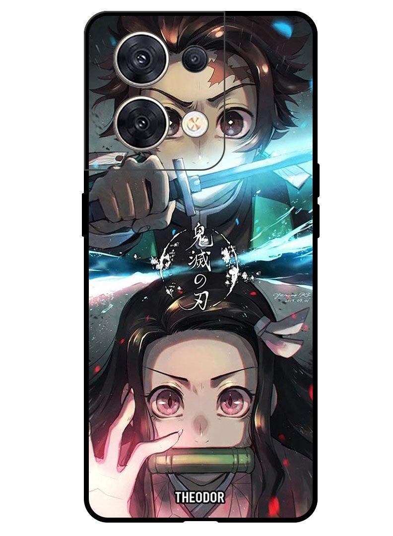 Theodor Protective Case Cover For OPPO RENO 8 5G Animation Tanjiro And Nezuko From Demon Slayer Anim - Image 1