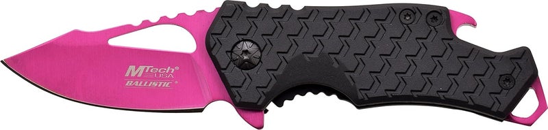 MTECH USA – Pocket Folding Knife – Fine Edge Steel Blade, Aluminum/Nylon Fiber Handle, Bottle Opener and Pocket Clip, Tactical, EDC, Self Defense- MT-A882 - Image 4
