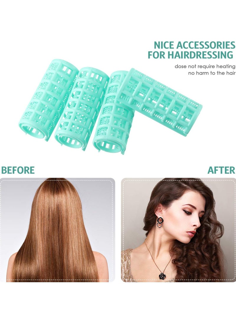 Kimaya 24 Pieces Snap on Hair Roller, 0.98 Inch/ 2.5 cm Plastic Hair Rollers Hair Curlers for Short Hair Long Hair Hairdressing Styling Tools, Sea Green  - Image 4