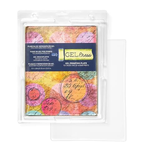 Gel Press Monoprinting Print Plate - 8” X 10” Gel Plate - Printmaking Supplies - Reusable Gel Printing Plate for Press Art for Card Making, Scrapbooking, Journaling, Arts and Crafts, Home Decor - Image 1