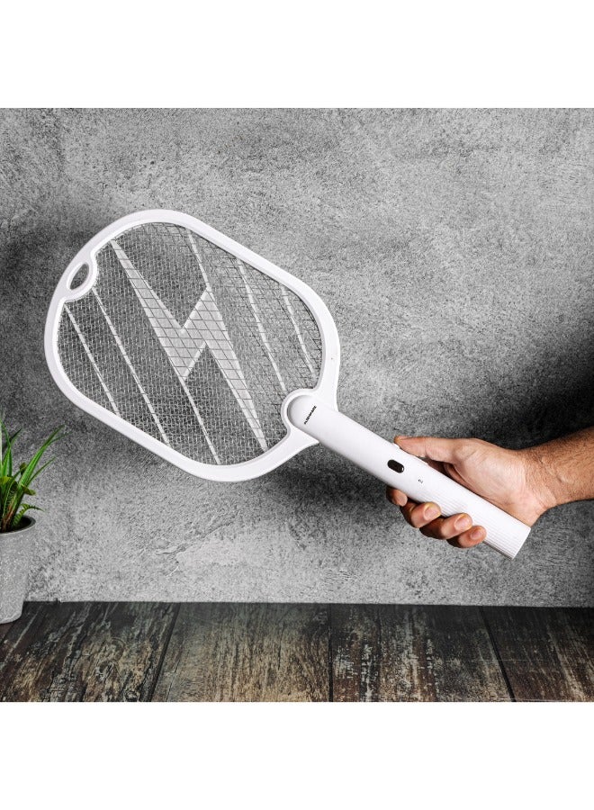 أولسنمارك منشة البعوض الكهربائية من أولسنمارك - OMBK1873، قابلة لإعادة الشحن، بطارية ليثيوم أيون طويلة العمر وطاقة عالية، شحن 4-5 ساعات، مضرب حشرات مع ضوء الأشعة فوق البنفسجية، مثالية لغرفة النوم، وغرفة الأطفال، والمطبخ - Image 3