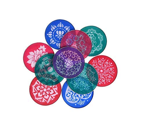 Ascension Plastic Multi Designer Rangoli Stencils Included Set of 10 Stencils, 8 Inches Round Rangoli Stamp & 6 Circle Stencils Flower Ganesha Kalash Swastik Stencils - Image 2